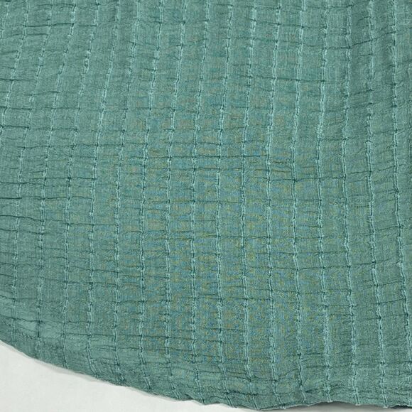 Free People Out Of Town Green Long Balloon Sleeve Boho Peasant Top Medium - Picture 8 of 12